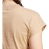 imageadidas Womens Essentials Linear Cotton TShirtWarm SandstoneWhite