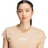 imageadidas Womens Essentials Linear Cotton TShirtWarm SandstoneWhite