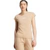 imageadidas Womens Essentials Linear Cotton TShirtWarm SandstoneWhite