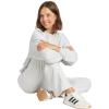 imageadidas Womens Essentials Small Logo Feel Cozy Open Hem PantsLight Grey HeatherWhite
