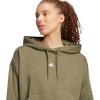 imageadidas Womens Essentials Small Logo Feelcozy HoodieOlive StrataWhite