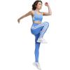 imageadidas Womens Optime Essentials 3Stripes 78 Training LeggingsBlue FusionWhite