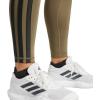 imageadidas Womens Optime Essentials 3Stripes 78 Training LeggingsOlive StrataBlack