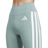 imageadidas Womens Optime Essentials 3Stripes 78 Training LeggingsSilver GreenWhite