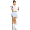 imageadidas Womens Pacer Training 3Stripes Woven HighRise ShortsBlueWhite