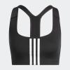 imageadidas Womens Training Medium Support Better 3Stripes BraBlack