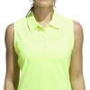 imageadidas Womens Ultimate365 Solid Sleeveless Golf Polo ShirtLucid Lemon