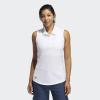 imageadidas Womens Ultimate365 Solid Sleeveless Golf Polo ShirtWhite