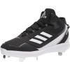 imageadidas Mens Icon 7 Mid Baseball ShoeBlackWhiteSilver Metallic