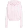 imageadidas Womens Essentials 3Stripes French Terry FullZip HoodieClear PinkWhite