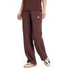 imageadidas Womens Essentials Small Logo Feel Cozy Open Hem PantsShadow BrownWhite