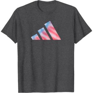 imageadidas Badge of Sport Americana Three Bar Graphic TShirtDark Heather Grey