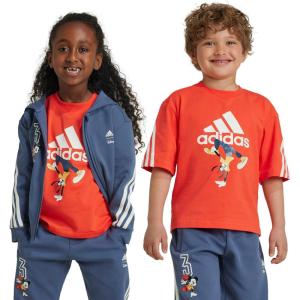 imageadidas Boys Disney Mickey Mouse TShirtBright RedOff White