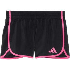 imageadidas Girls Elastic Waistband Retro Woven Gym ShortsBlackPink Gradient