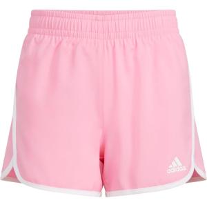 imageadidas Girls Elastic Waistband Retro Woven Gym ShortsBliss Pink