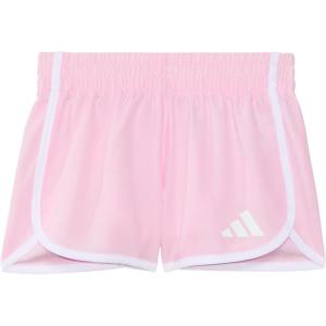 imageadidas Girls Elastic Waistband Retro Woven Gym ShortsClear Pink Adi