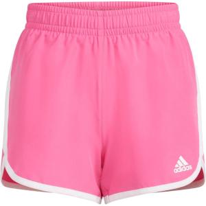 imageadidas Girls Elastic Waistband Retro Woven Gym ShortsDark Pink