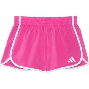 imageadidas Girls Elastic Waistband Retro Woven Gym ShortsLucid Fuchsia Pink