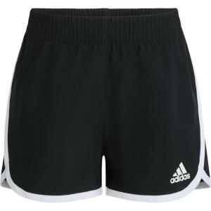 imageadidas Girls Elastic Waistband Retro Woven Gym ShortsNew Black