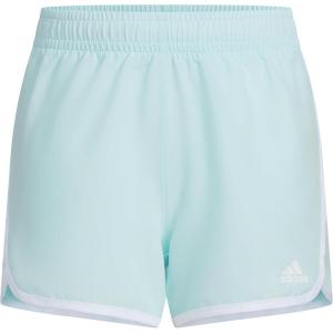 imageadidas Girls Elastic Waistband Retro Woven Gym ShortsSemi Flash Aqua