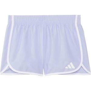 imageadidas Girls Elastic Waistband Retro Woven Gym ShortsViolet Tone Purple