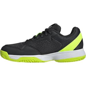 imageadidas Kids Courtflash Tennis SneakerCarbonIron MetallicLucid Lemon