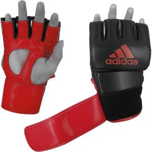 imageadidas MMA Grappling Hook ampamp Loop MMA Training Gloves  for Men Women Unisex  Gloves with Open Palm for MMA Boxing Kickboxing Training ampamp FitnessBlackChromium Red