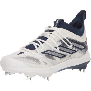 imageadidas Mens Adizero Afterburner Nwv Cleats SneakerTeam Navy BlueSilver MetallicWhite