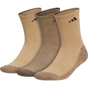 imageadidas Mens Cushioned X 3 MidCrew Socks 3PairBeige ToneBlanch CargoBlack
