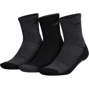 imageadidas Mens Cushioned X 3 MidCrew Socks 3PairBlackOnix GreyGrey