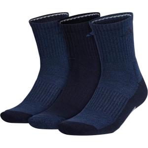imageadidas Mens Cushioned X 3 MidCrew Socks 3PairNight Marine BlueLegend Ink BlueGrey