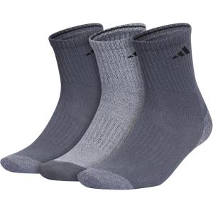 imageadidas Mens Cushioned X 3 MidCrew Socks 3PairOnix GreyClear Onix GreyAcid Orange