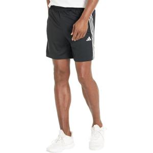 imageadidas Mens Essentials Pique 3Stripes Training ShortsBlackWhiteBlack
