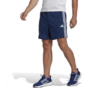 imageadidas Mens Essentials Pique 3Stripes Training ShortsDark BlueWhiteDark Blue