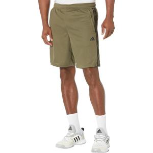 imageadidas Mens Essentials Pique 3Stripes Training ShortsOlive StrataBlack