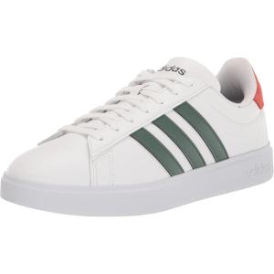 imageadidas Mens Grand Court 20 Tennis ShoeFtwr WhiteGreen OxideAltered Amber