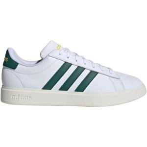 imageadidas Mens Grand Court 20 Tennis ShoeWhiteCollegiate GreenUtility Yellow