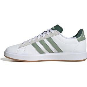 imageadidas Mens Grand Court 20 Tennis ShoeWhiteSilver GreenCollegiate Green