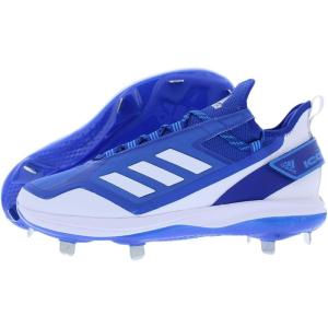 imageadidas Mens Icon 7 Baseball ShoeWhiteTeam Royal BlueSolar Blue