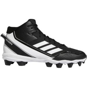imageadidas Mens Icon 7 Mid Baseball ShoeCore BlackCloud WhiteCloud White