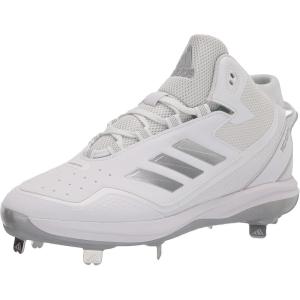 imageadidas Mens Icon 7 Mid Baseball ShoeWhiteSilver MetallicSilver Metallic