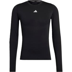 imageadidas Mens Size Techfit Training Compression LongSleeve TShirtBlack