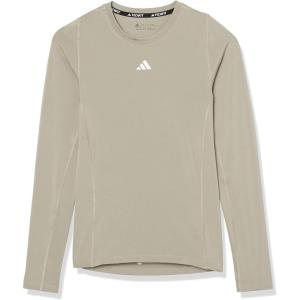 imageadidas Mens Size Techfit Training Compression LongSleeve TShirtSilver Pebble