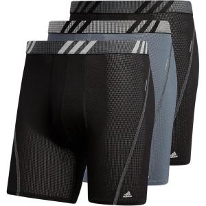 imageadidas Mens Sport Performance Mesh Boxer Brief Underwear 3PackBlackOnix GreyBlack