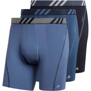 imageadidas Mens Sport Performance Mesh Boxer Brief Underwear 3PackLegend Ink BlueNight Marine BlueCrew Blue