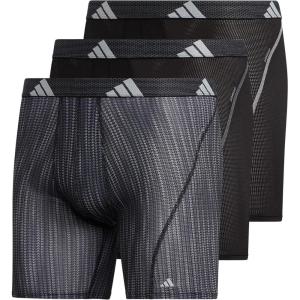 imageadidas Mens Sport Performance Mesh Boxer Brief Underwear 3PackPerformance Wave BlackBlackBlack