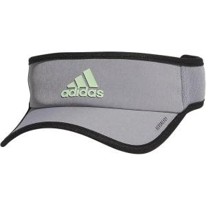 imageadidas Mens Superlite Adjustable Fit Sport Performance VisorGreySemi Green SparkBlack20