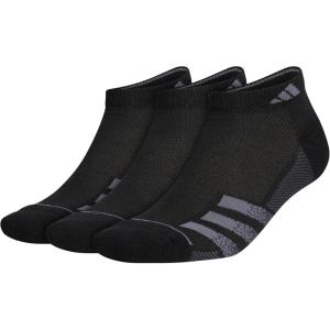 imageadidas Mens Superlite Stripe 3 Low Cut Socks 3PairBlackNight GreyOnix Grey