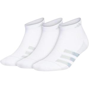 imageadidas Mens Superlite Stripe 3 Low Cut Socks 3PairWhiteClear Onix GreyClear Grey
