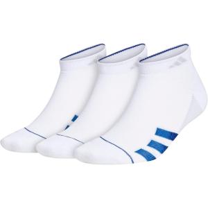 imageadidas Mens Superlite Stripe 3 Low Cut Socks 3PairWhiteTeam Royal BlueGlory Blue